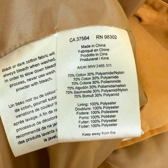 J. LINDEBERG Swedish Designer Trench Coat - Camel/Tan - Size 38 - Timeless Style - Picture 12 of 14